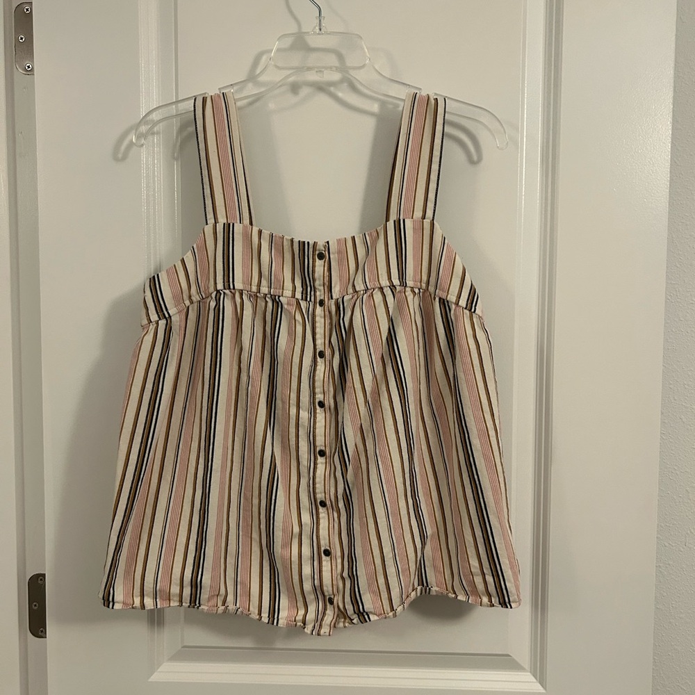 Striped Button-Down Women's Top